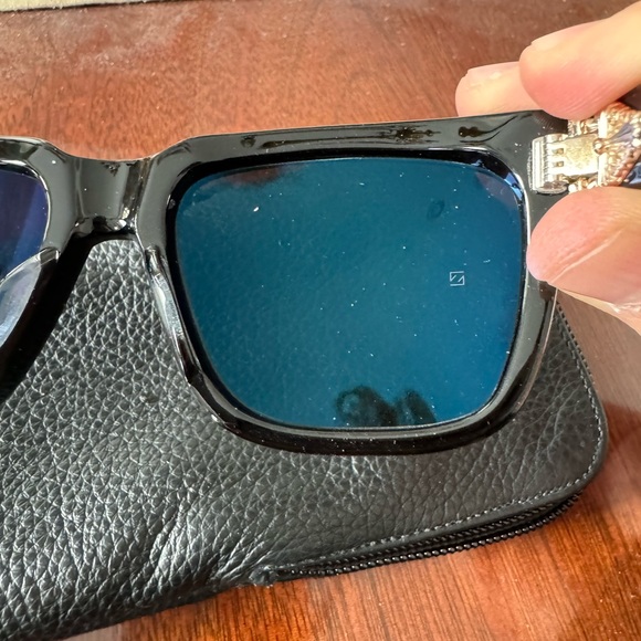 🆕 Chrome Hearts DIAMOND factory Embellished Box Office Sunglasses Gold Hardware - Picture 15 of 16